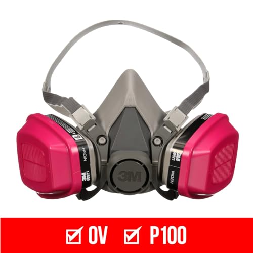 3M P100/OV Odor/Particulate Multi-Purpose Reusable Respirator 65021, NIOSH-APPROVED Organic Vapor Cartridge, Medium - size: 3 Pack