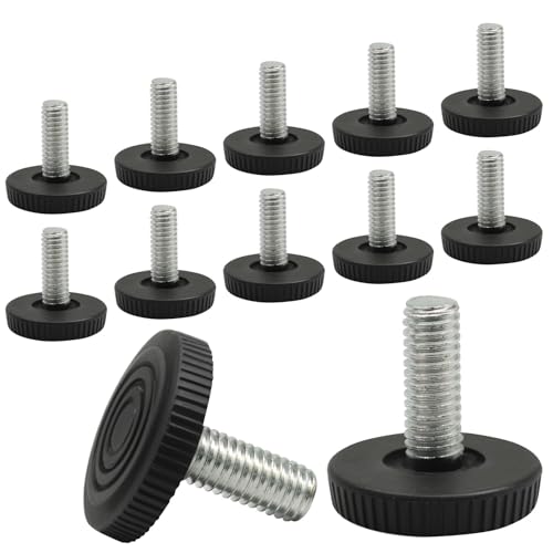 12 Pack M8 Threaded Adjustable Furniture Leveling Feet, Screw-in - size: M8