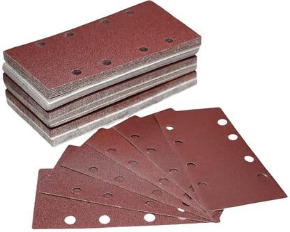 60 PCS Hook & Loop Sandpaper Sheets for 1/3 Sheet Sander – 60/80/100/120/150/240 Grit – Aluminum Oxide Sanding Paper for Wood, Metal, Paint & DIY Projects