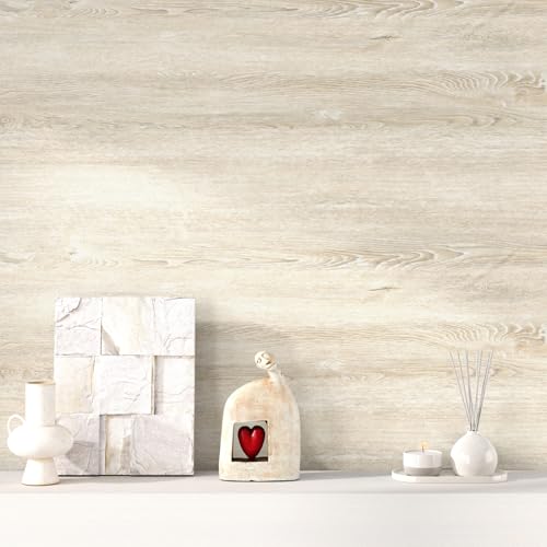 Wallercity Beige White Wood Contact Paper for Countertops Self Adhesive Waterproof Wood Grain Peel and Stick Wallpaper for Furniture Table Shelf 15.8''x236'' Removable Vinyl Wrap for Kitchen Bathroom - size: 15.8" x 236"