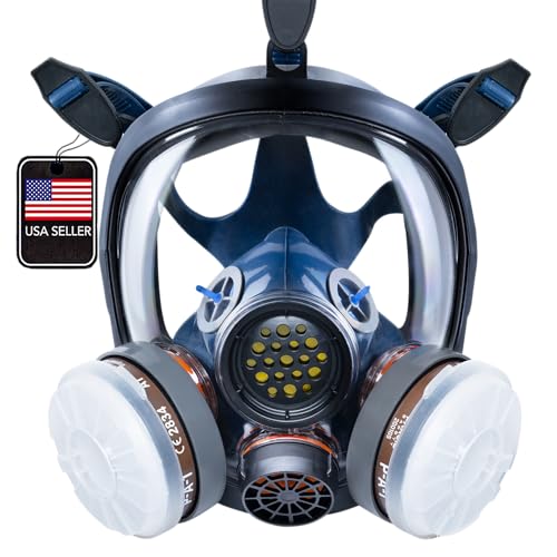 Parcil Distribution Full Face Respirator with Filter - color: Black