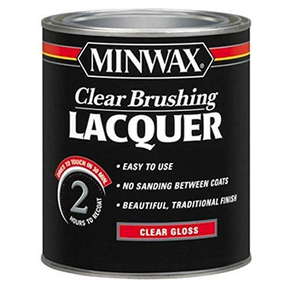 Minwax Brushing Lacquer, Gloss, Clear, 1 Quart - size: 32 fl oz, style: Gloss