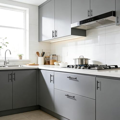 Gobrico 10 Pack 3 Inch (76mm) Hole Center Cabinet Pulls, Black Kitchen Cabinet Handles, Euro Style Drawer Pulls, Stainless Steel Cabinet Handles, 5'' Overall Length - color: Black, size: 3 Inch Hole Center