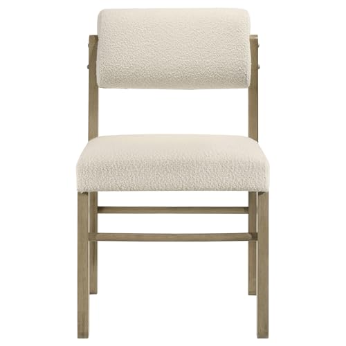 Coaster Kehoe Dining Side Chair Set of 2, Natural Oak and Cream 193932NAT - color: Natural Oak/Cream