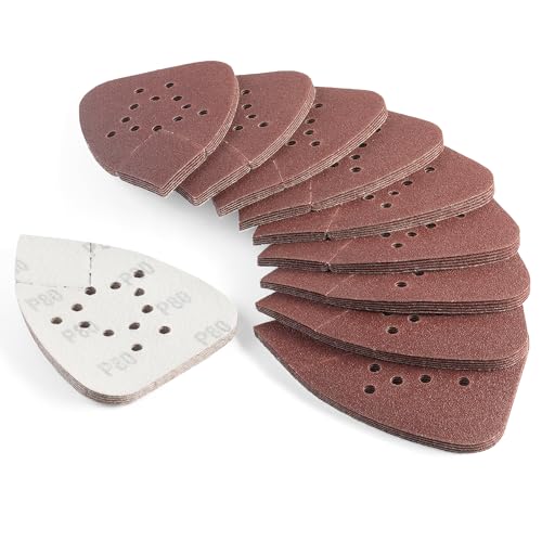 S SATC Mouse Sander Sandpaper 50PCS Mouse Sanding Pads 12 Holes Hook and Loop Sandpaper 80 Grit Detail Palm Sand Paper - style: 50 PCS 12 Hole 80 Grit