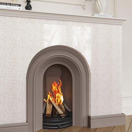 CRE8TIVE 4 Sheets Beige Peel and Stick Backsplash Small Square Mosaic Stick on Tiles for Kitchen Backsplash Tile Stickers 12"x12" Adhesive 3D Marble Wall Tiles for Bathroom Shower Tile Waterproof - size: 12"x12" (4-Sheets)