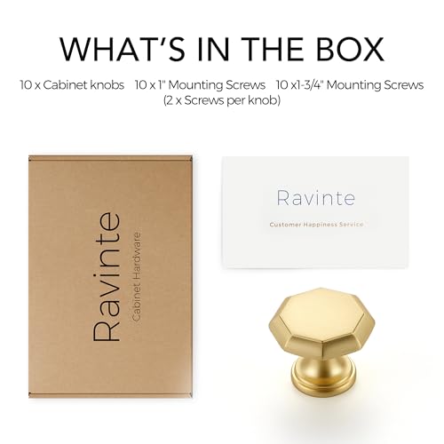 Ravinte Brushed Gold Single Hole Round Cabinet Knobs,Zinc Pull,10 Pack - color: Brushed Gold