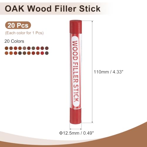uxcell 20 Colors Wood Crayons, Wood Filler Sticks Furniture Scratch Repair - color: Rosewood Walnut Series