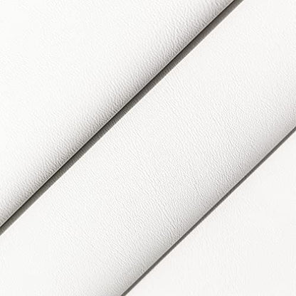 XHT Smooth White Faux Leather Roll 11.8"x53" Soft Plain Synthetic Upholstery Crafts Fabric for DIY Leather Furniture Chair Tray Mat - color: White