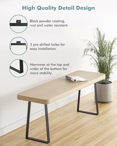 Metal Table Legs 12 Inch, Trapezoid Desk Legs DIY Bench, Side/Coffee Table - size: 12 Inch Legs