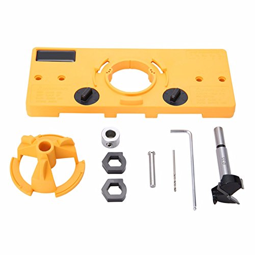 35mm Hinge Drilling Jig + 35mm Forstner Bit Woodworking Tool Drill Bits for Cabinet Door Installation