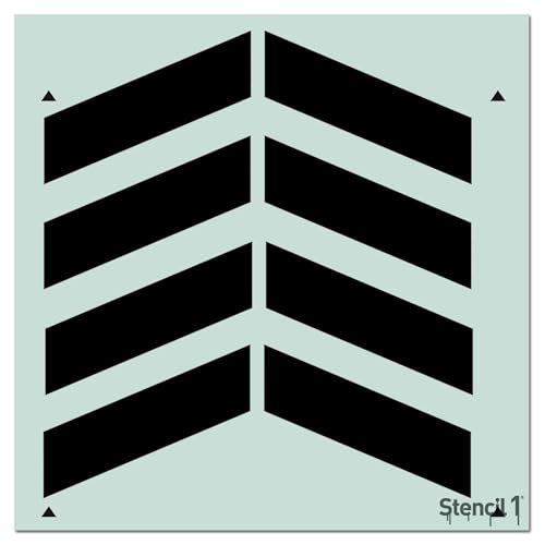 Stencil1 Chevron Repeat Wallpaper Pattern Stencil - Reusable Premium Quality Mylar Stencils for Painting Walls, Fabric, Furniture, Crafts, Decor - Allover Effects - 11" X 11" - color: Chevron Repeat Wallpaper Pattern Stencil