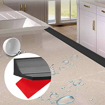 Raycity Silicone Shower Threshold Water Dam Barrier, 39 Inch, Black - color: Black, style: 39Inch