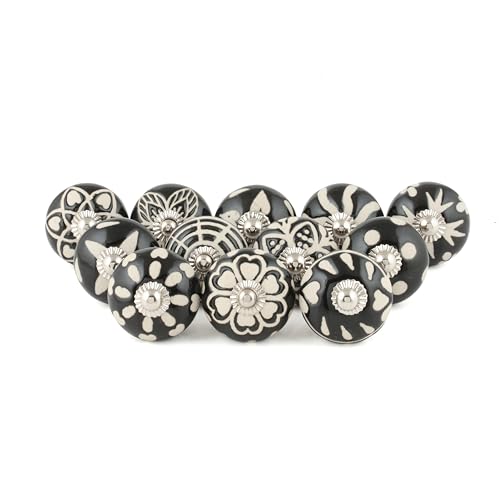 Black Cabinet Knobs and Pulls for Dresser Drawers - Pack of 12 - color: Black