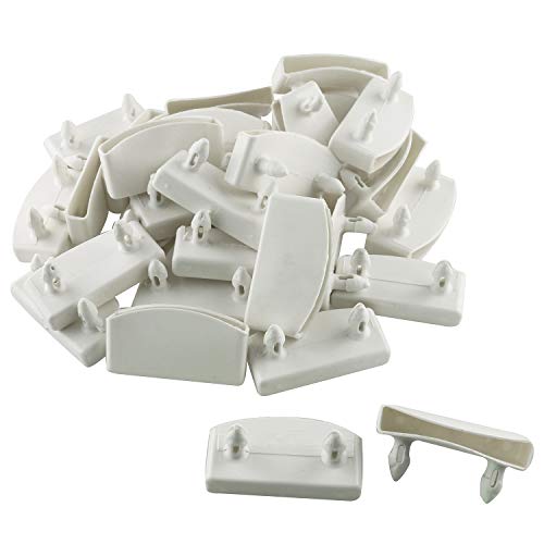 30pcs 57x8mm White Plastic Bed Slat End Caps Holders Plastic Connector Furniture Accessories for Holding Securing Wooden Slats Bed Base