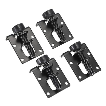 OwnMy Black Adjustable Leveling Feet L Shaped Furniture Levelers Legs 16PCS