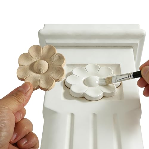 Nsrisml Wooden Decals Trim Rosette Inlays, Wood Appliques Onlays for Wall Cabinet Dresser Staircase DIY Projects(8Pcs, 7.87") - color: 8-pack, size: 20x5cm/7.87" x1.97"