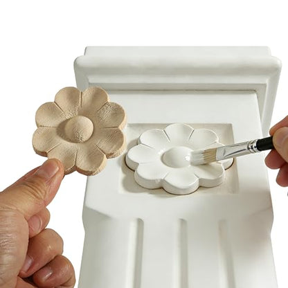 Nsrisml Wooden Decals Trim Rosette Inlays, Wood Appliques Onlays for Wall Cabinet Dresser Staircase DIY Projects(8Pcs, 7.87") - color: 8-pack, size: 20x5cm/7.87" x1.97"