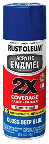 Rust-Oleum Acrylic Enamel 2X Spray Paint, Gloss Deep Blue - color: Gloss Deep Blue, size: 12 Ounce (Pack of 1)