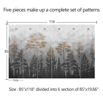 Abstract Forest Wallpaper Peel-and-Stick 85"x118" - color: ZZSL-01, size: 85"x118"