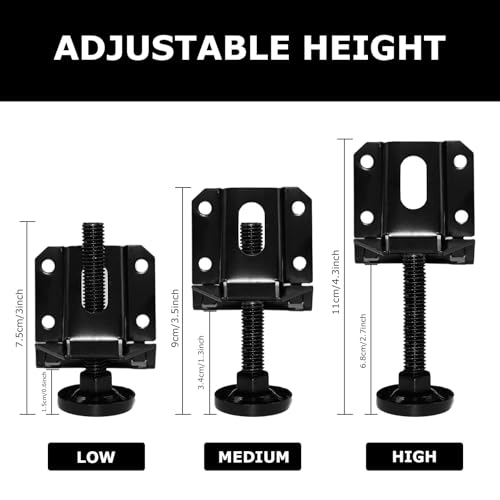 LOSCHEN 8PCS Heavy Duty Adjustable Leveling Feet for Furniture,Hexagon Nuts Lock Furniture Legs Levelers,for Table, Cabinets, Workbench,Shelving Units and More - size: 8 pcs