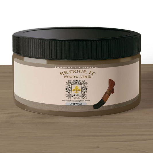 Retique It Wood'n Stain - Liquid Wood Gel Stain Interior/Exterior (08 oz (Half-Pint), 65 Drift Wood) - color: Drift Wood, size: 0.5 pint