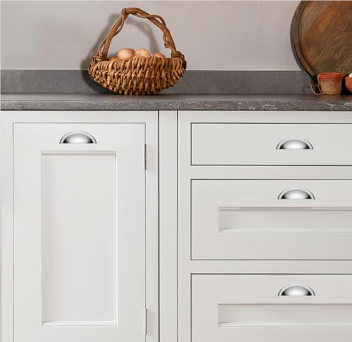 khtumeware 2 Pack 3-1/2" Drawer Pulls Polished Chrome Cabinet Cup Pulls Kitchen Hardware Cabinet Handles Drawer Handles Knobs 3.5 inch Hole Center - color: Polished Chrome, size: 3-1/2"(89mm) Hole Center, style: 2-pack