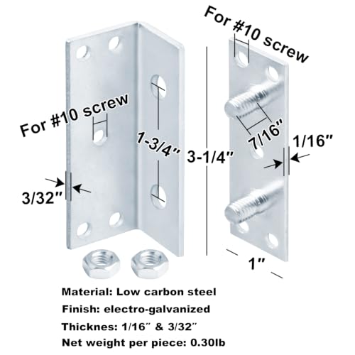 GBGS 4 Sets Bed Rail Bracket,No-Mortise Wood Bed Frame Hardware