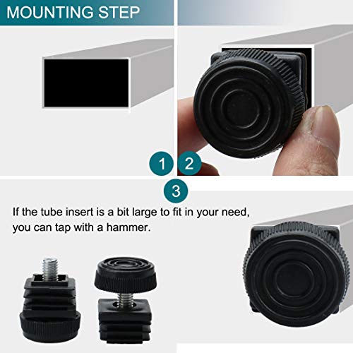 uxcell Leveling Feet 25 x 25mm Square Insert Furniture Adjustable Leveler 4 Sets