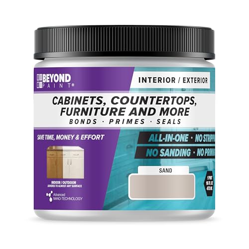 Beyond Paint All-in-One Refinishing Paint, No Sanding, Matte Finish for Cabinets, Countertops, Furniture and Doors, 1 Pint, Sand - color: Sand