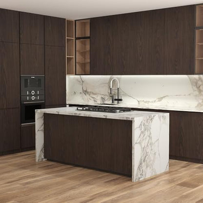 Extra Wide Wood Contact Paper Walnut Vinyl Wrap Dark Wood Grain Wallpaper - color: Brown, size: 48"W x 197"L
