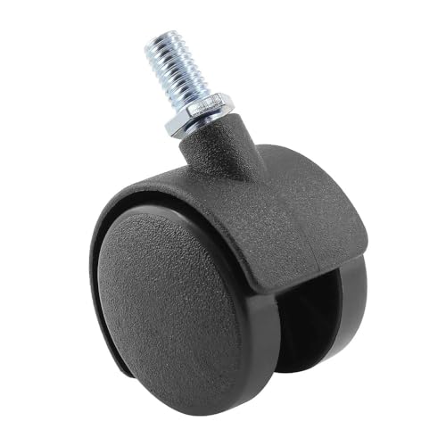 Swivel Caster Wheels, Black Nylon M8 Threaded Stem Caster Wheels, Heavy Duty Swivel Stem Casters Wheels Replacement for Furniture, Table, Cabinet, Shelf (1.5 Inch Stem Casters) - style: 1.5 Inch Stem Casters