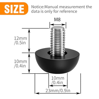 8Pcs M8 Thread Adjustable Leveling Feet Kit, 8mm Stainless Steel Construction with 1.25mm Thread, Outdoor Furniture Leveling Solution - color: 8pcs