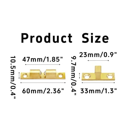 4PCS 60mm Double Ball Cabinet Catches, Bronze Roller Door Latch for Kitchen Cupboard Furniture Closet Quiet Close Design - size: 60mm