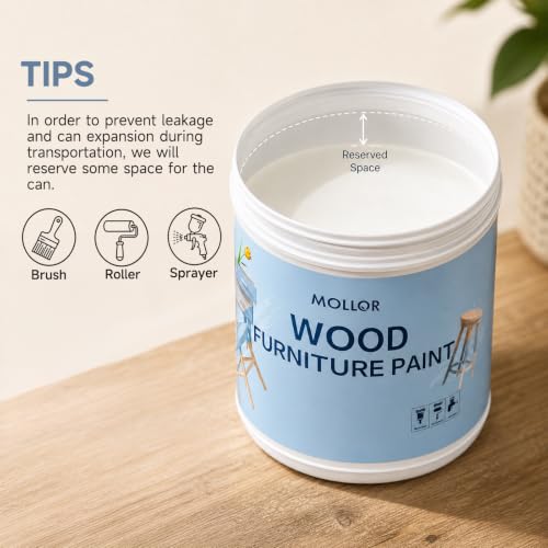 Matte Wood Furniture Paint, Cream White, 16 Fl Oz with Tools - color: Cream White, size: 16 Fl Oz (Pack of 1)
