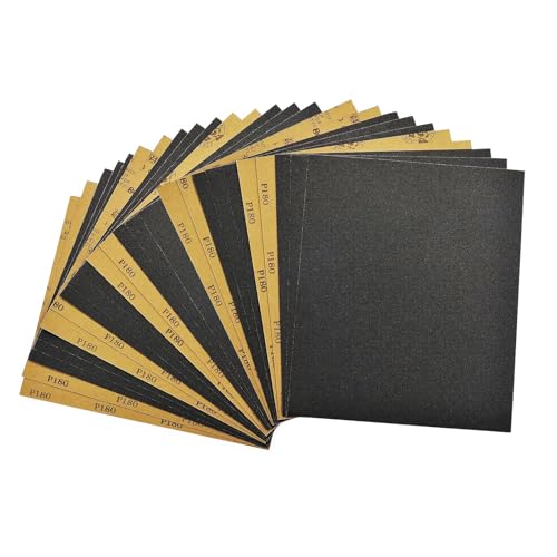25 PCS 180 Grit Wet Dry Sandpaper, 9x11 Inch Silicon Carbide Sheets - style: Grit 180