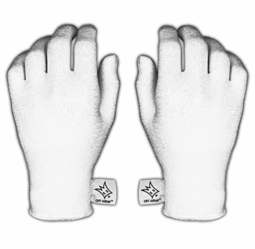 Off-Wrap™ Gloves - Vinyl Wrap Glove Pair - color: White, size: Medium