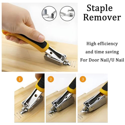 3-Piece Staple Remover Tool Set, Upholstery Tack Puller, Nail Remover for Furniture, Carpet, Wood - color: Silver
