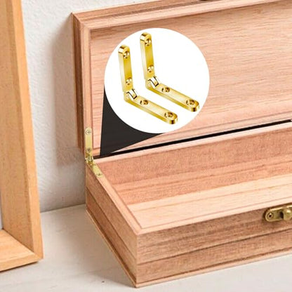 Joez Wonderful 12pcs 90 Degree Hinges, Wooden Box Hinge Cabinet Hardware with 48 Screws, Small Hinge for Jewelry Box Case Chest- Gold & Silver & Bronze - color: Gold & Silver & Bronze