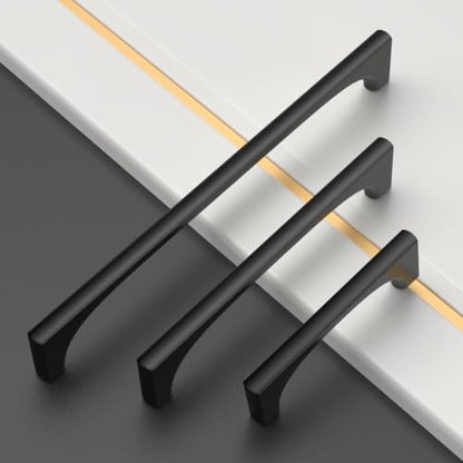 Asidrama 10 Pack 10 Inch(254mm) Matte Black Cabinet Pulls Kitchen Cabinet Handles Black Kitchen Cabinet Hardware for Cupboard Drawer 2321 - color: Matte Black, size: 10" Hole Center, style: 10 Pack