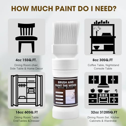 All-in-One White Wood Touch Up Paint, Multi Surface Touch Up Paint Pen, Refinishing for Door, Cabinets, Furniture, Metal - No Sanding, Fast-Drying, Water-Based Multi-Surface (6.35 Oz) - color: White