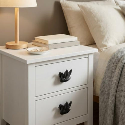 4Pack Swan Cabinet Knobs, Elegant Flying Bird Drawer Pulls Handle - color: Black