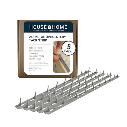 House2Home Upholstery Metal Tack Strips with Instructions, 24" 5-Pack