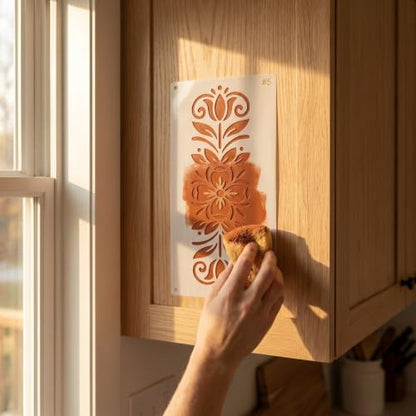 14 Pcs Floral Stencils, Reusable Flower Painting Stencils for Wood Wall