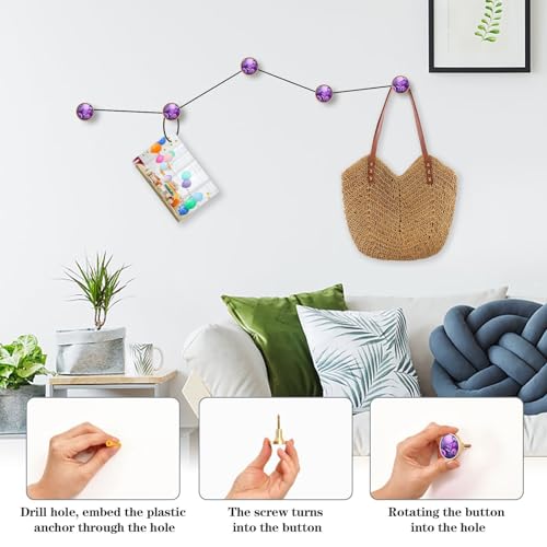 4 Pack Purple Butterfly Cabinet Knobs Round 1-1/4 Inch (32 mm) Dresser Drawer Pulls Kitchen Cabinet Hardware Handles Knobs for Dresser Kitchen Drawer - color: C195