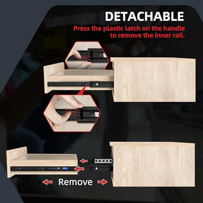 SHUHANG 10 Pair Push to Open Soft Close Drawer Slides 100 lb Load Capacity Side Mount Ball Bearing Rails Cabinet Dresser Glides Wardrobe Kitchen Trash Can Slider Runners Black(22 Inch) - color: (Soft Close & Push to Open)Black-10 pair, size: 22 Inch