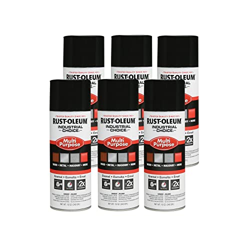 Rust-Oleum Multi-Purpose Enamel Spray Paint, Black, 12oz, Gloss, 6-Pack - color: Glossy Black