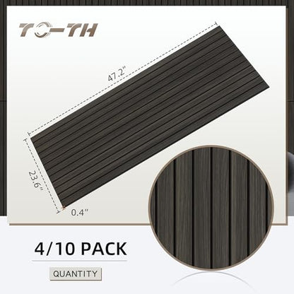 TO-TH Acoustic Panels Wood Look Noise Dampening Panel 4 Pack, Rustic Walnut - color: Rustic Walnut, size: 4 pcs - 47.2'' * 23.6''