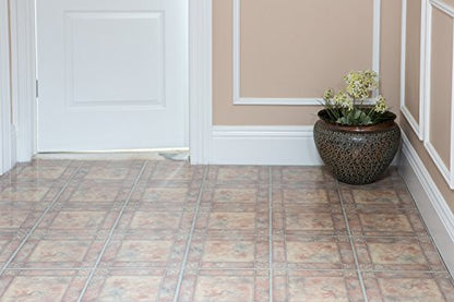 Nexus Self Adhesive 12-Inch Vinyl Floor Tiles, 20 Tiles, 12 x 12 in - color: Spanish Rose, style: Marble look