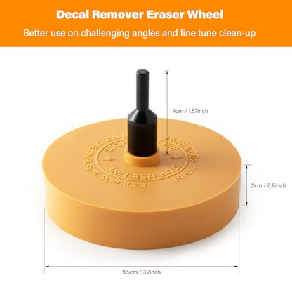 Gomake Eraser Wheel Decal Remover Tool Kit Rubber Eraser Wheel for Drill - size: 2 Pack Solid